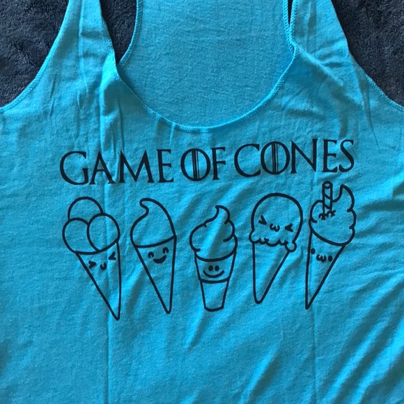 Blue Tank Workout Top “Game of Cones” - Picture 2 of 2